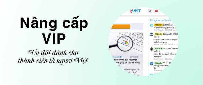 Ưu đãi nâng cấp VIP với phương thức chuyển khoản ngân hàng