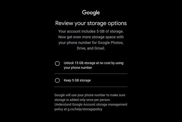 Tạo mới tài khoản Google Gmail không còn 15GB miễn phí-2.webp