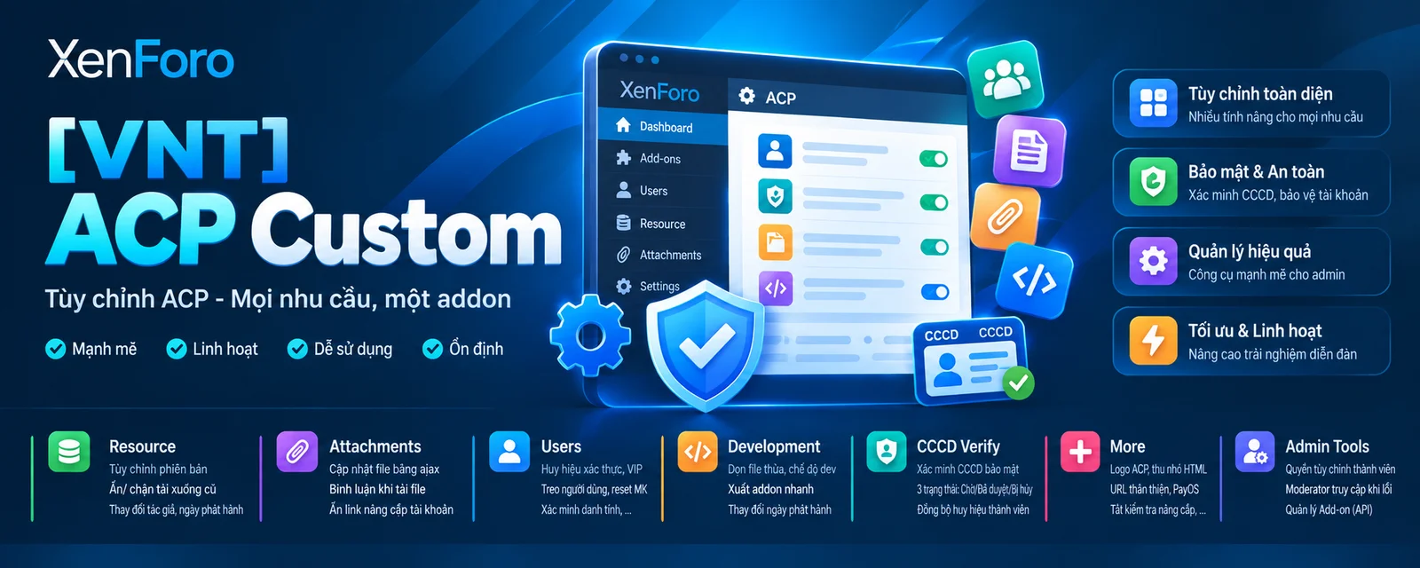 Những tính năng nổi bật của addons [VNT] ACP Custom